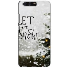 Новогодние, Праздничные Чехлы для Huawei P10, VTR - 2024 год (Let it snow)