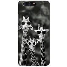 Силиконовый чехол с КАРТИНКАМИ лето для Huawei P10, VTR (AlphaPrint) (Жирафы в очках)