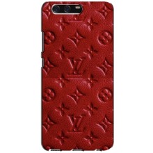 Текстурный Чехол Louis Vuitton для Хуавей П10 – Красный ЛВ