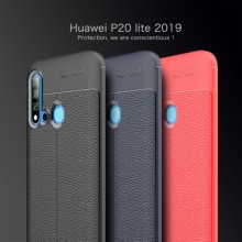 ТПУ накладка Autofocus с имитацией кожи для Huawei P20 Lite 2019/ Nova 5i – Черный