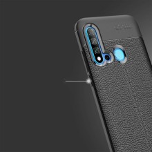 ТПУ накладка Autofocus с имитацией кожи для Huawei P20 Lite 2019/ Nova 5i – Черный