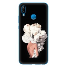 Чехлы (ART) Цветы на Huawei P20 Lite (2019) (VPrint) (Белые цветы)