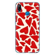 Чохли з тематикою "Маленькі Сердчеки" на Huawei P20 Lite (2019) (Червоні сердечки)