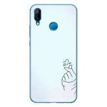 Чехлы (Знак сердечка) на Huawei P20 Lite (2019) – Сердце на голубом