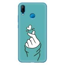 Чехлы (Знак сердечка) на Huawei P20 Lite (2019) – Сердечко на бирюзовом
