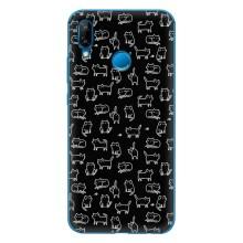 Чохол на тематику: Коти для Huawei P20 Lite (2019) (Котики на чорному)