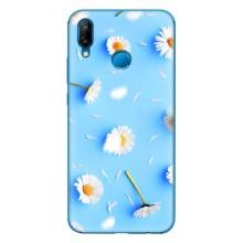 Чехол с Цветами для Huawei P20 Lite (2019) – ромашки на голубом