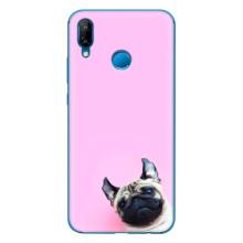 Бампер для Huawei P20 Lite (2019) с картинкой "Песики" (Собака на розовом)