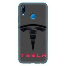 Силіконовий бампер з картинкою машини на Huawei P20 Lite (2019) (Logo TESLA)