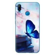 Силиконовый бампер с картинкой животных для Huawei P20 Lite (2019) – Бабочка синяя