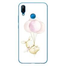 Силиконовый бампер с картинкой животных для Huawei P20 Lite (2019) – Кролик и шарики