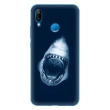 Силиконовый бампер с картинкой животных для Huawei P20 Lite (2019) – Пасть Акулы