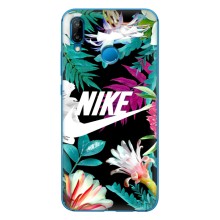 Силиконовый Чехол на Huawei P20 Lite (2019) с картинкой Nike – Цветочный Nike