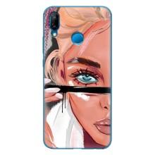 Силіконовый Чохол на Huawei P20 Lite (2019) з картинкой Модных девушек (Дівчина та вії)