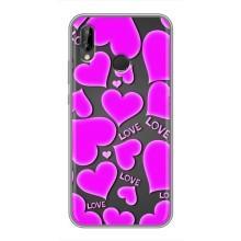 Чехлы для любимой на Хуавей П20 Лайт (VPrint) (Pink hearts)
