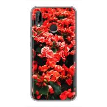 Чехлы с Цветами для Huawei P20 Lite, Ane-L02 (VPrint) (Цветы красные)