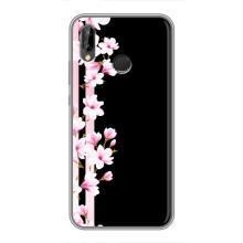 Чехол для Хуавей П20 Лайт - с принтом (Дизайнерские) (AlphaPrint) (Цветочки)