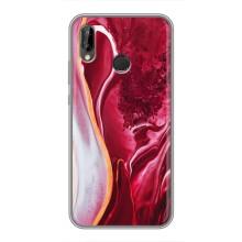 Чехол для Хуавей П20 Лайт - с принтом (Дизайнерские) (AlphaPrint) (Мрамор красный)