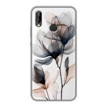 Чохол з квітковим принтом на Хуавей П20 Лайт – Квіти на білому