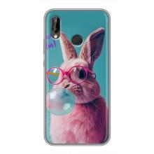 Чохол з принтом стильні тварини для Хуавей П20 Лайт – Кролик в окулярах