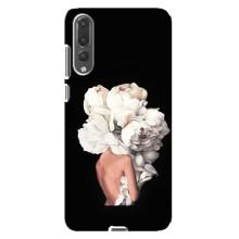 Чехлы (ART) Цветы на Huawei P20 Pro, CLT-L04 (VPrint) (Белые цветы)