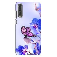Чехлы с Цветами для Huawei P20 Pro, CLT-L04 (VPrint) (Бабочка на цветочке)