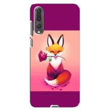 Чехлы с картинкой Лисички для Huawei P20 Pro, CLT-L04 (VPrint) (Лисичка с розочкой)