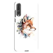 Чехлы с картинкой Лисички для Huawei P20 Pro, CLT-L04 (VPrint) (Лисичка в цветочках)
