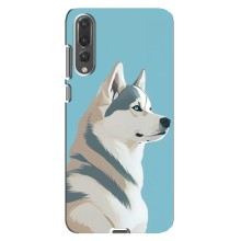 Чехол с Хаски для Huawei P20 Pro, CLT-L04 - (AlphaPrint) (Хаски арт)