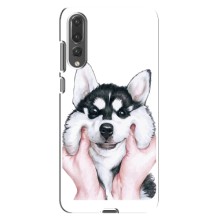 Чехол с Хаски для Huawei P20 Pro, CLT-L04 - (AlphaPrint) (Хаски улыбака)