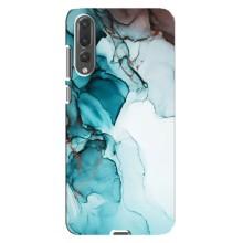 Чехол для Хуавей П20 Про - с принтом (Дизайнерские) (AlphaPrint) (Бирюзовый мрамор)