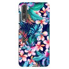 Чехол для Хуавей П20 Про - с принтом (Дизайнерские) (AlphaPrint) (Красочные цветы)