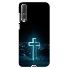 Чехол для Huawei P20 Pro, CLT-L04 (AlphaPrint) - (Христианские) (Крест и город)