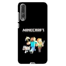 Чехол Майнкрафт на Huawei P20 Pro, CLT-L04 (AlphaPrint) Minecraft (герои Minecraft)