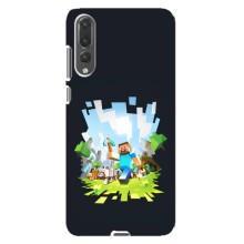 Чехол Майнкрафт на Huawei P20 Pro, CLT-L04 (AlphaPrint) Minecraft (персонажи Minecraft)