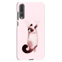 Чехол на Хуавей П20 Про с Котами (VPrint) (Котик падает)