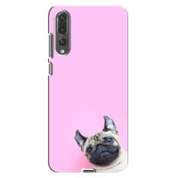 Бампер для Huawei P20 Pro, CLT-L04 с картинкой "Песики" (Собака на розовом)
