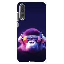 Чехол с Обезьянами Huawei P20 Pro, CLT-L04 - (AlphaPrint) (Стильная обезьяна)