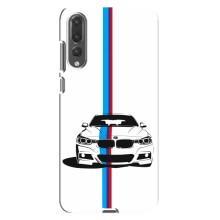 Чехол для Хуавей П20 Про - с принтом БМВ (AlphaPrint) (Машина БМВ)