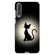 Чехол с принтом для Huawei P20 Pro, CLT-L04 (AlphaPrint) Модные коты (Силуэт котика)