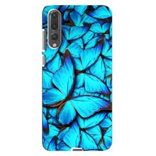 Чохол з принтом для Huawei P20 Pro українською: - (Прикольні) (AlphaPrint) (Сині метелики)