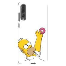 Чехол с Симпсонами для Huawei P20 Pro, CLT-L04 (VPrint) (Гомер с пончиком)