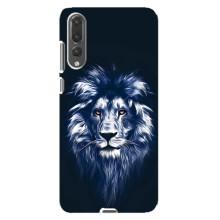Чехол со Львом для Huawei P20 Pro, CLT-L04 (VPrint) (Синий Лев)