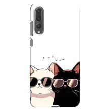 Чохол з малюнком кіт на Huawei P20 Pro, CLT-L04 – Коти в окулярах