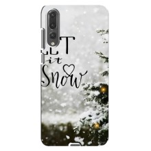 Новогодние, Праздничные Чехлы для Huawei P20 Pro, CLT-L04 - 2024 год (Let it snow)