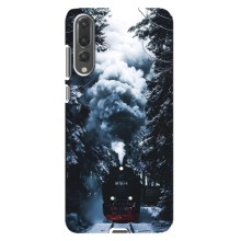 Новогодние, Праздничные Чехлы для Huawei P20 Pro, CLT-L04 - 2024 год (Зимний поезд)