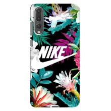 Силіконовый Чохол на Huawei P20 Pro, CLT-L04 з картинкою НАЙК (Квітковий Nike)