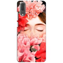 Чехлы (ART) Цветы на Huawei P20, EML-L09 (VPrint) (Глаза в цветах)