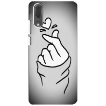 Чехол с принтом для Huawei P20, EML-L09 (AlphaPrint - Знак сердечка) – Значок Love