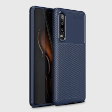 Чохол Kaisy для Huawei P30 з текстурою карбону – Синій